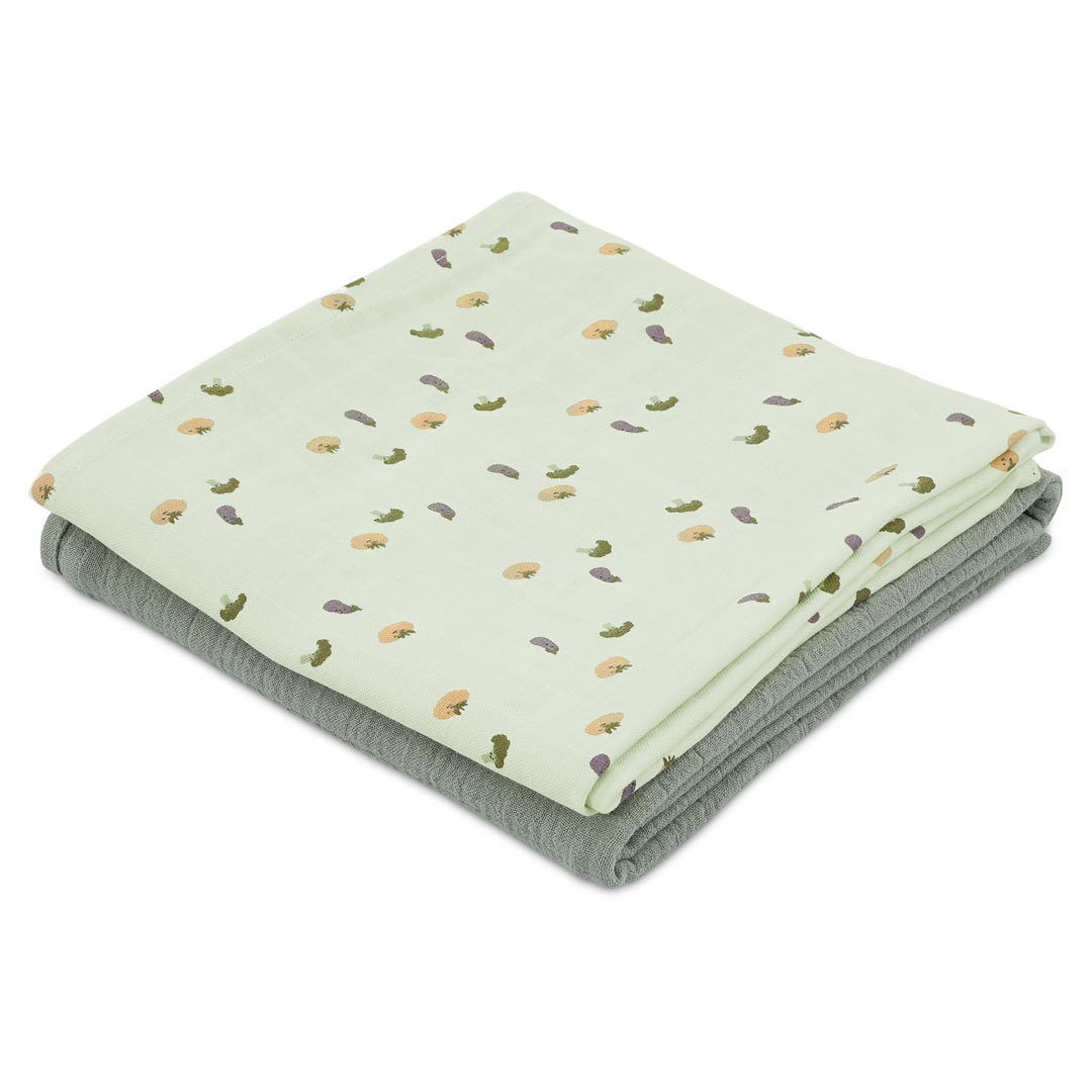 Muslin cloths 3-pack mix | 55x55cm - Friendly Vegetables